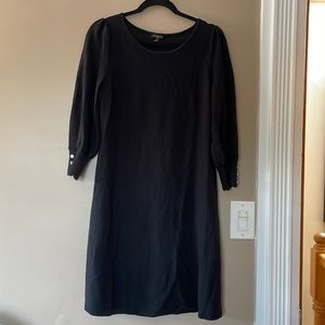 Talbots Long Sleeve Black Dress with Buttons